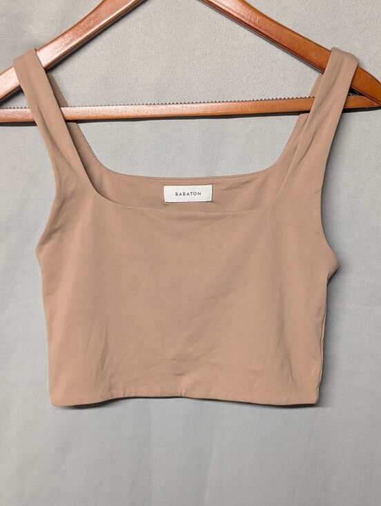 Babaton Tops - Aritzia Babaton Sculpt Knit Squareneck Cropped Tank Size Small